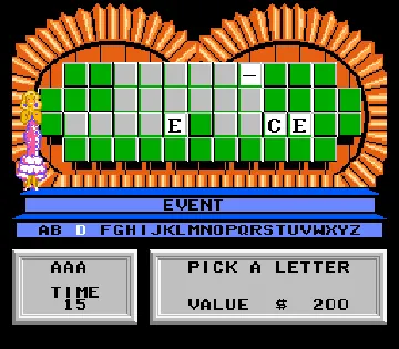 Wheel of Fortune Featuring Vanna White (USA) screen shot game playing